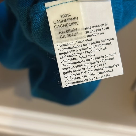 Magaschoni Blue Teal Cashmere Turtleneck Sweater Size Medium - Picture 6 of 10